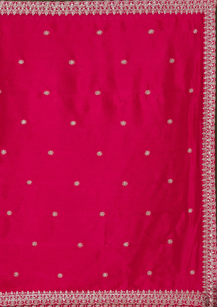 Pink Zariwork (Gold) Crepe Readymade Lehenga