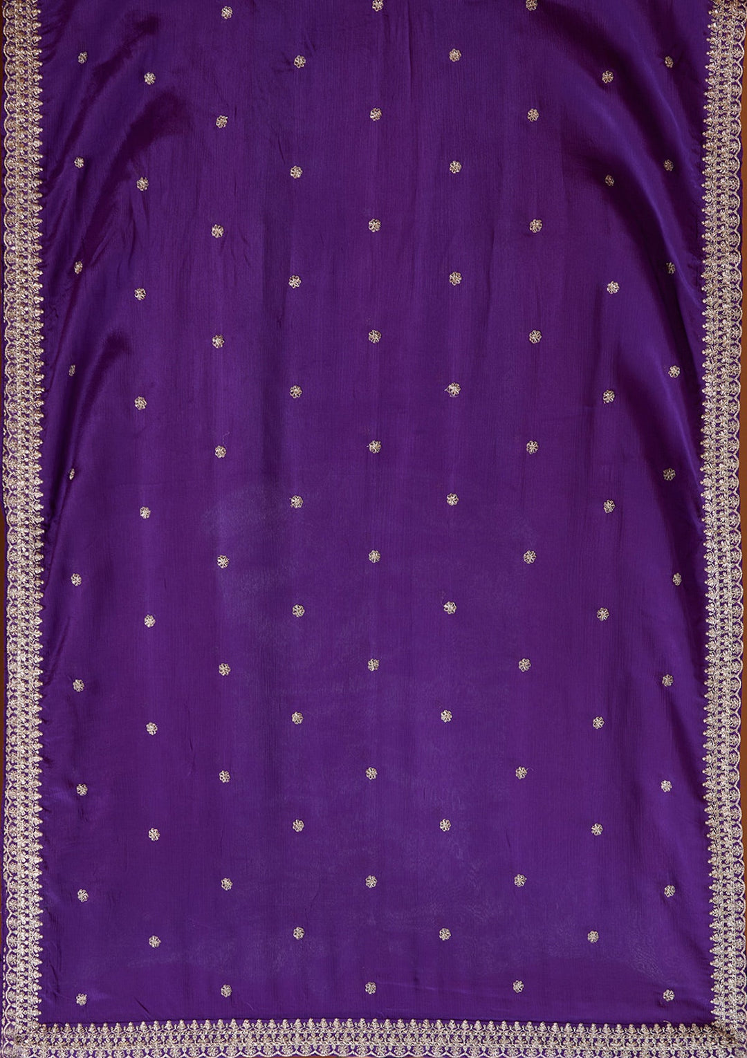 Purple Zariwork (Silver) Crepe Readymade Lehenga-koskii