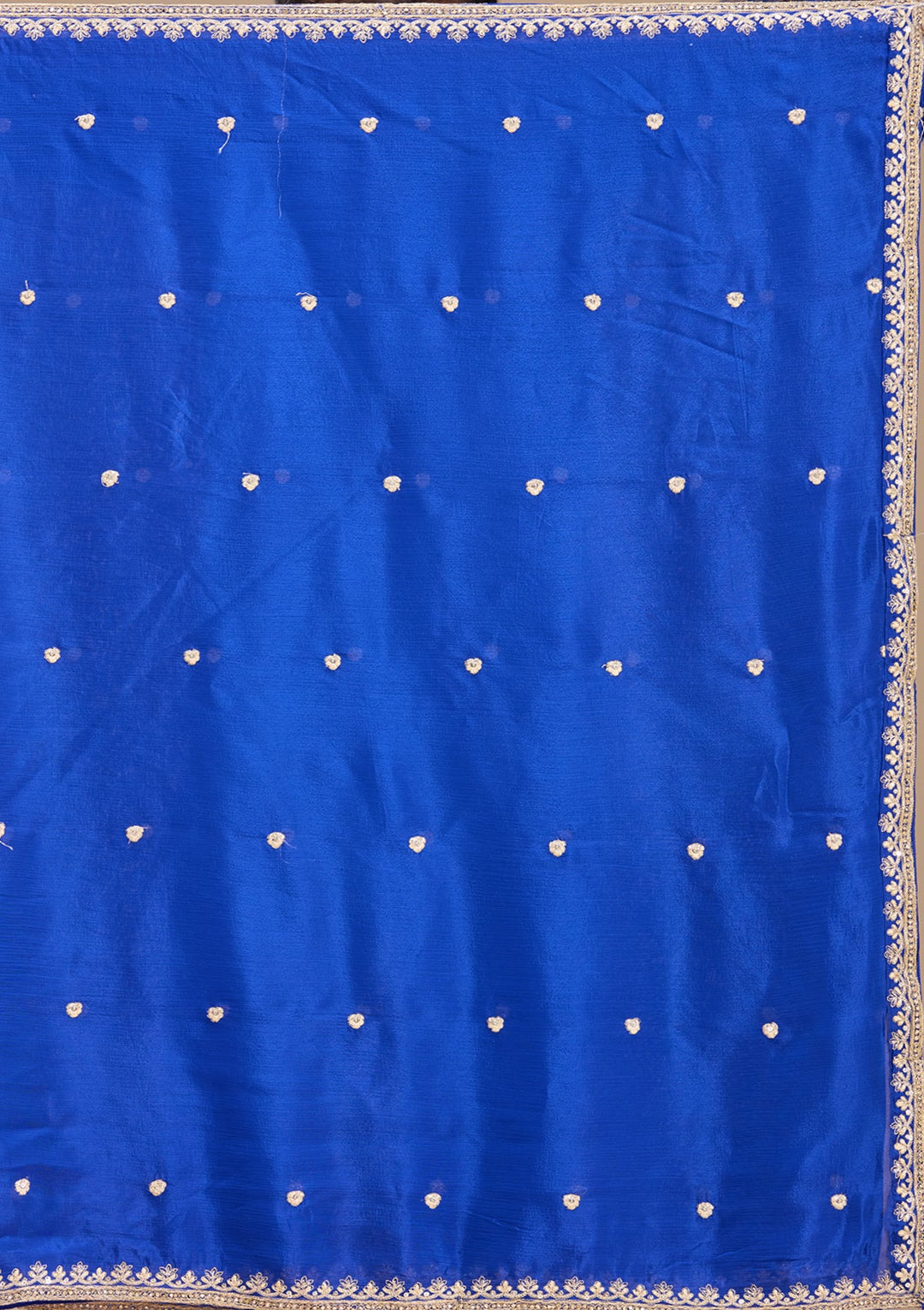 Blue Zariwork (Gold) Crepe Readymade Lehenga