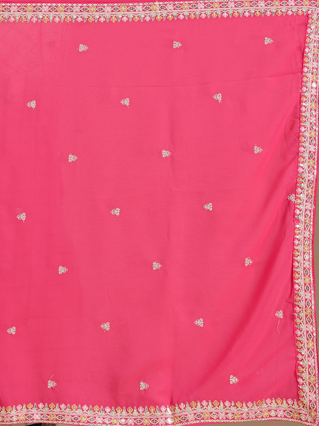 Pink Zariwork (Gold) Georgette Readymade Lehenga