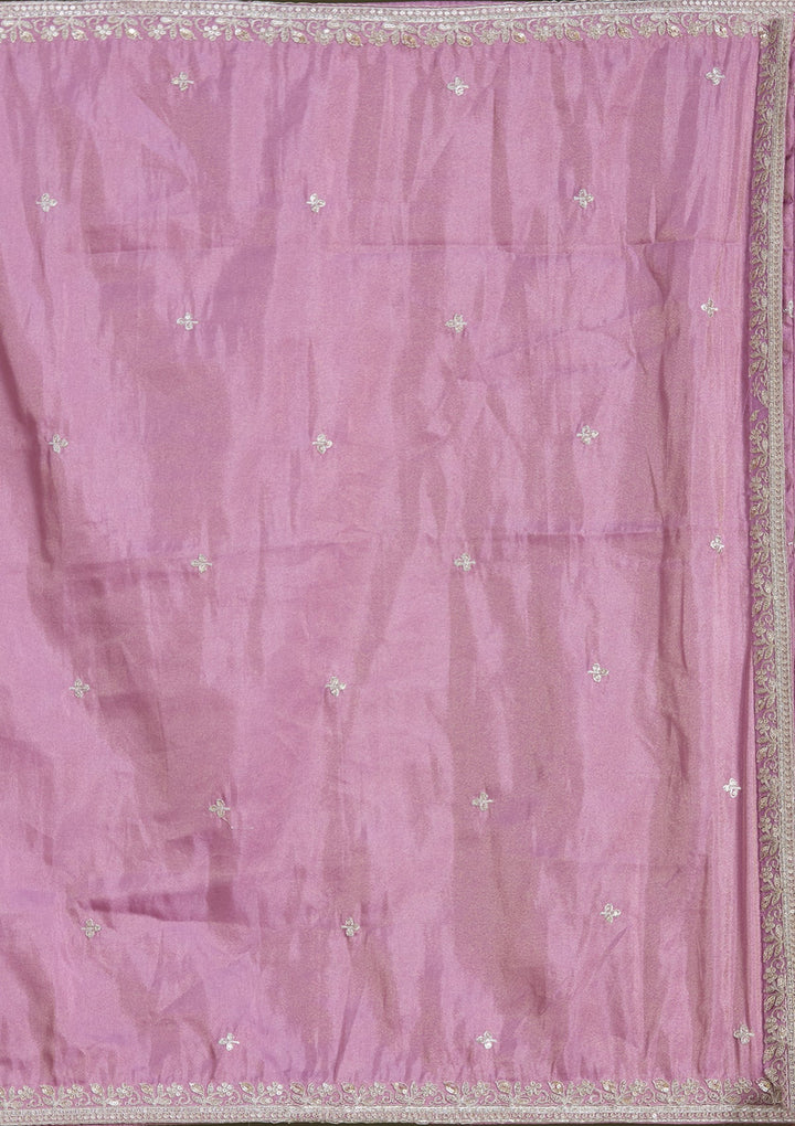 Lavender Sequins Banarasi Readymade Lehenga