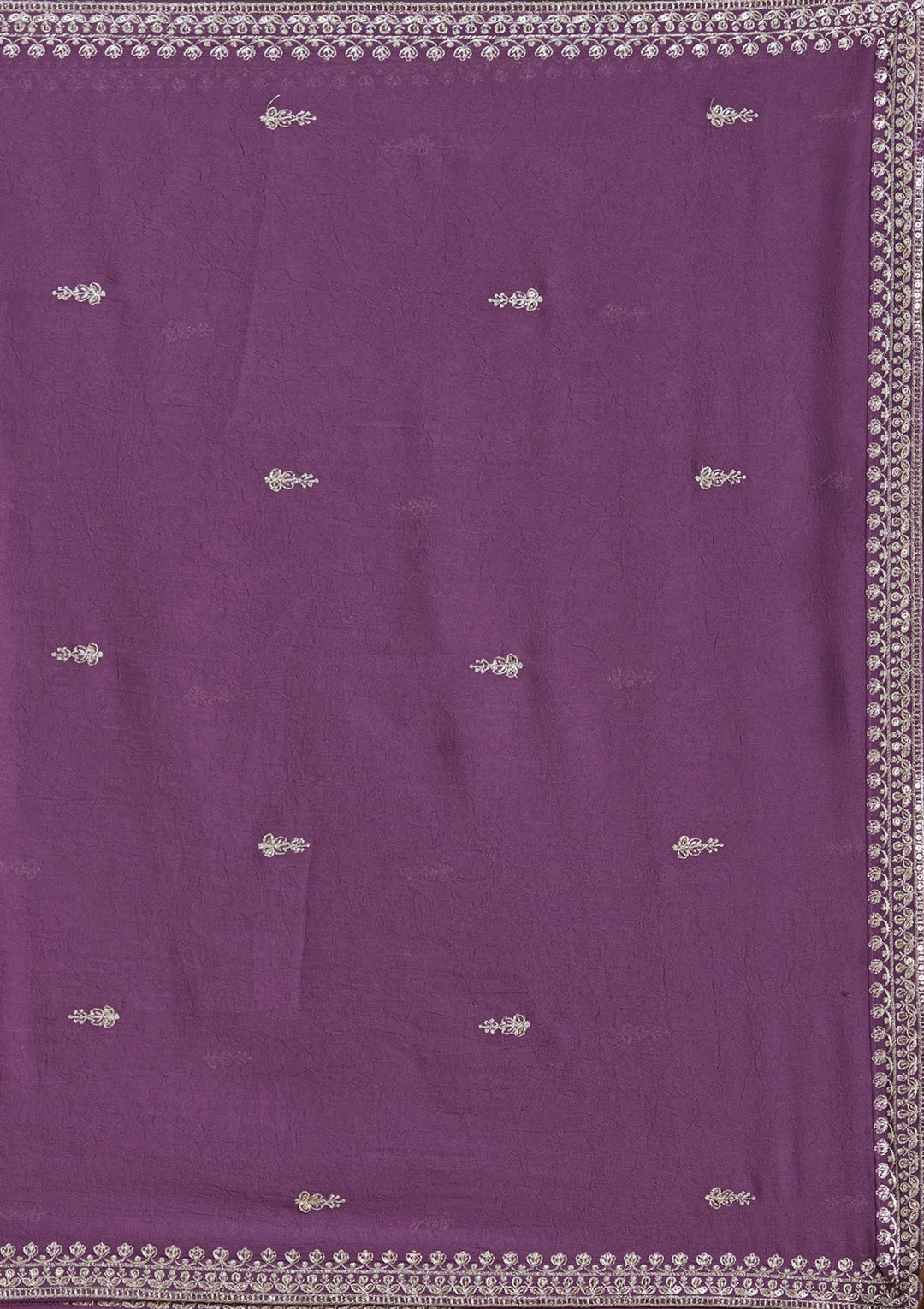Lavender Zariwork (Silver) Soft Raw Silk Readymade Lehenga