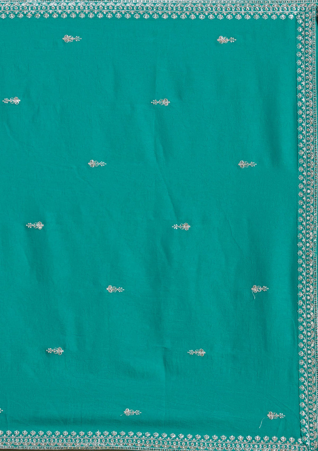 Sea Green Zariwork (Gold) Soft Raw Silk Readymade Lehenga