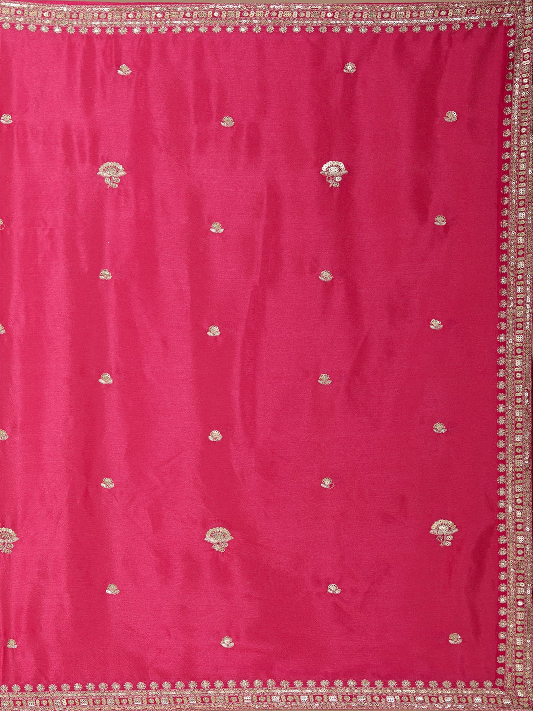 Rani Pink Sequins Satin Readymade Lehenga