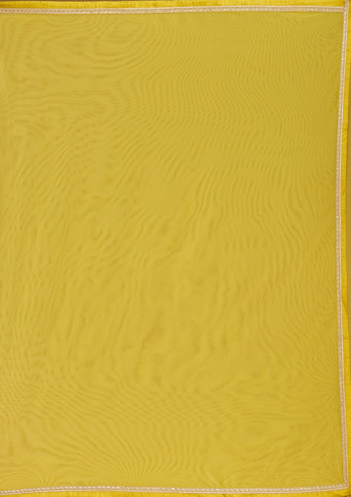 Mehandi Green Zariwork (Gold) Crepe Readymade Lehenga