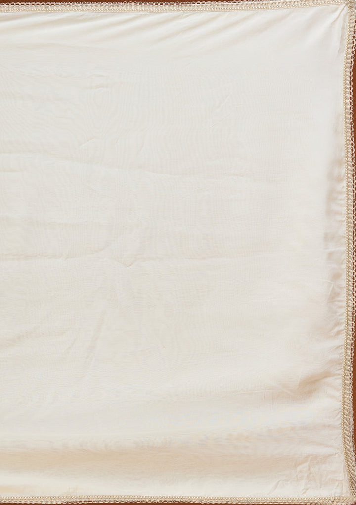 Off White Zariwork (Gold) Crepe Readymade Lehenga