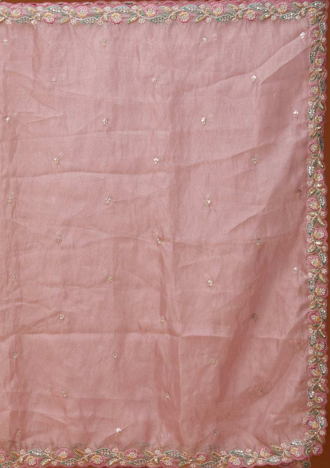 Pink Cording Tissue Readymade Lehenga