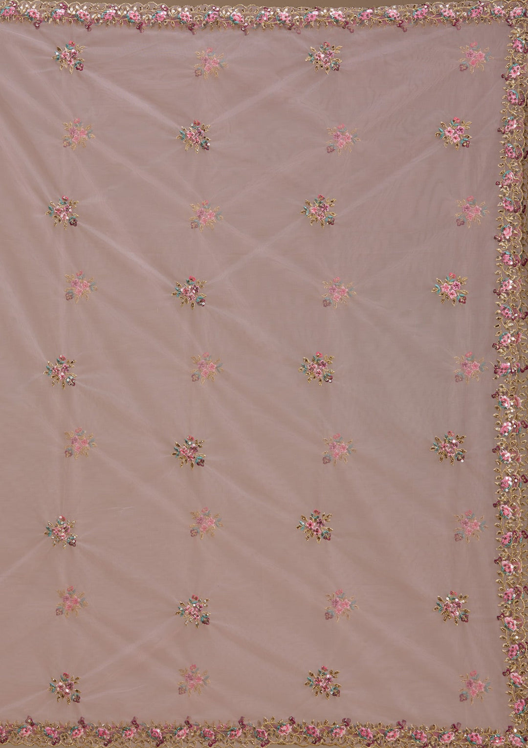 Maroon Threadwork Raw Silk Readymade Lehenga-koskii