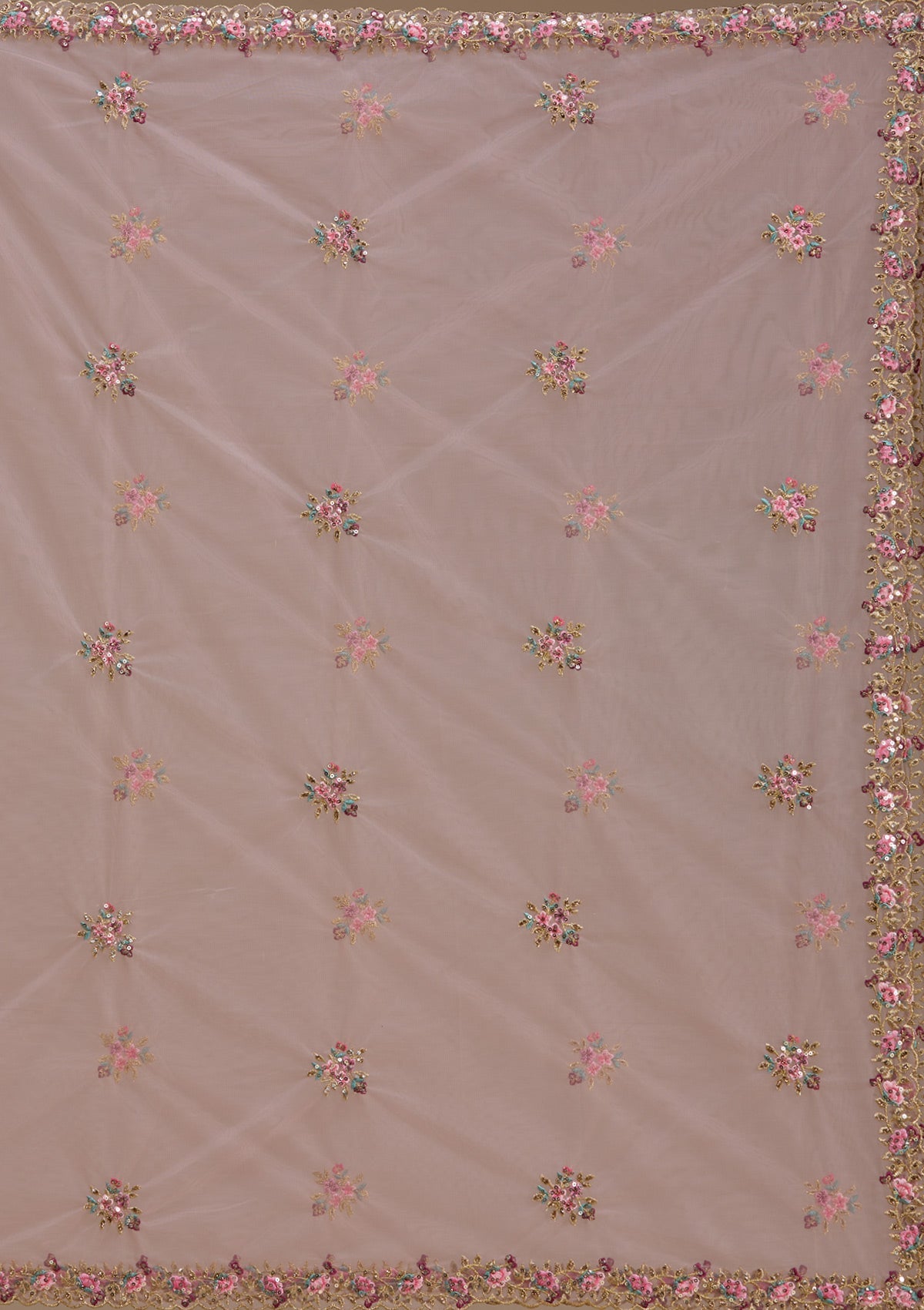 Maroon Threadwork Raw Silk Readymade Lehenga-koskii