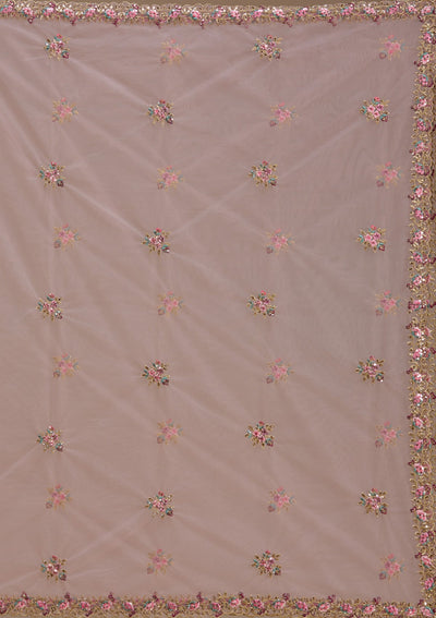 Maroon Threadwork Raw Silk Readymade Lehenga-koskii