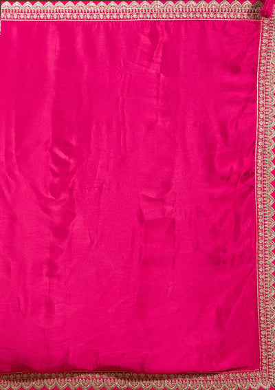 Rani Pink Zariwork Georgette Readymade Lehenga-koskii