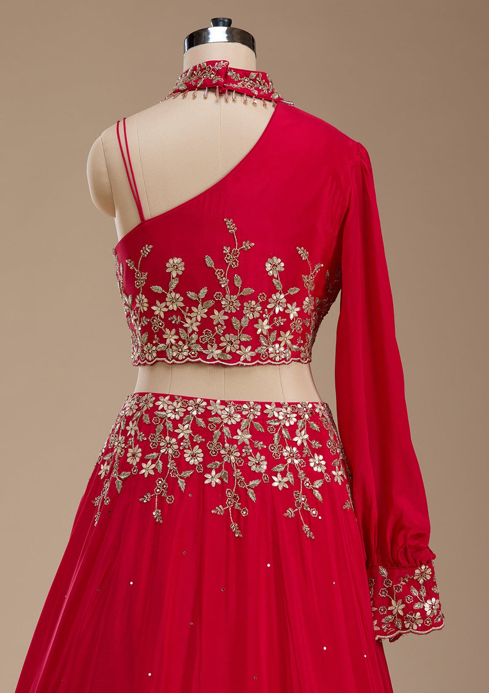 Rani Pink Gotapatti Crepe Readymade Lehenga-koskii