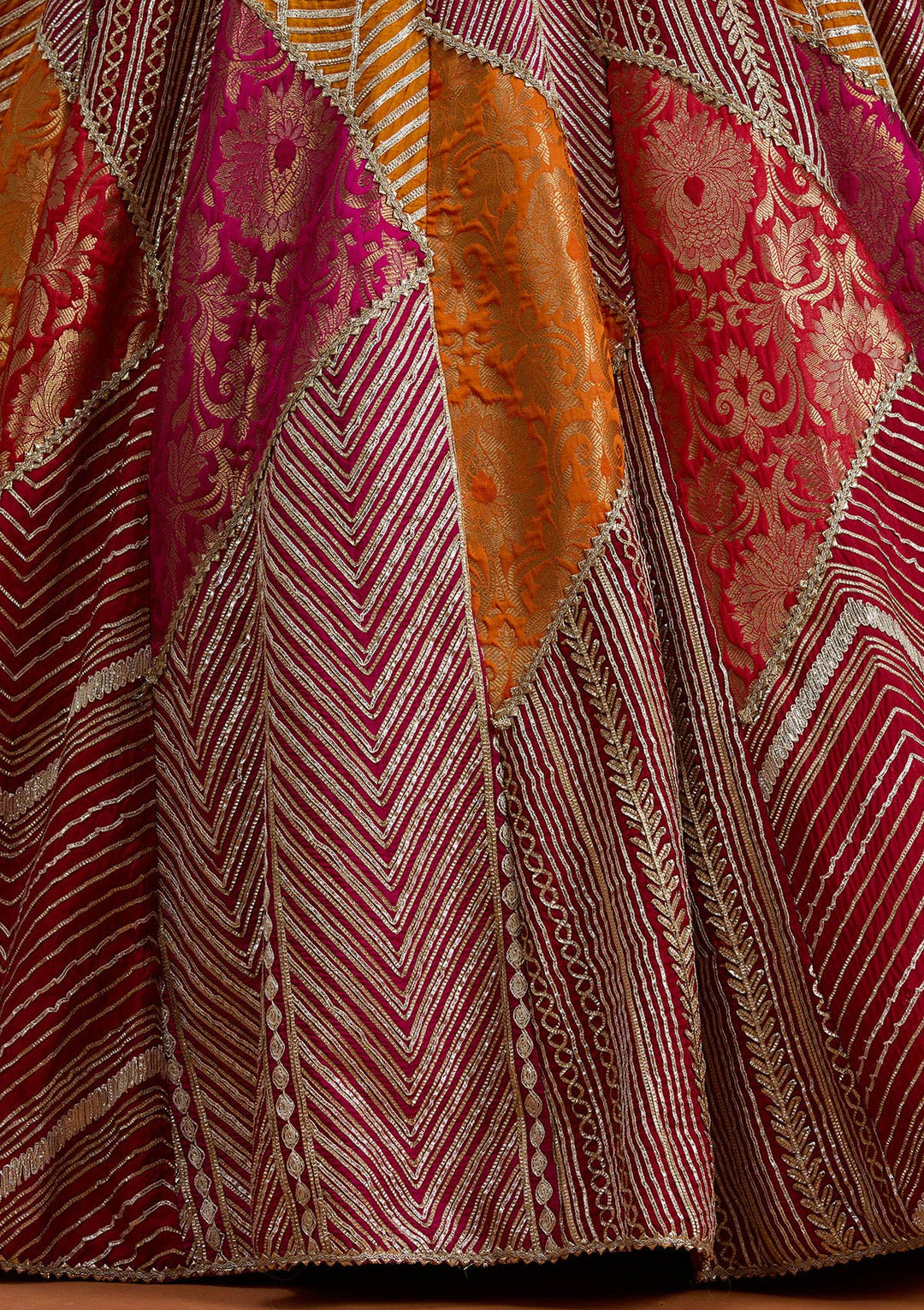 Rani Pink Cutdana Banarasi Readymade Lehenga-koskii
