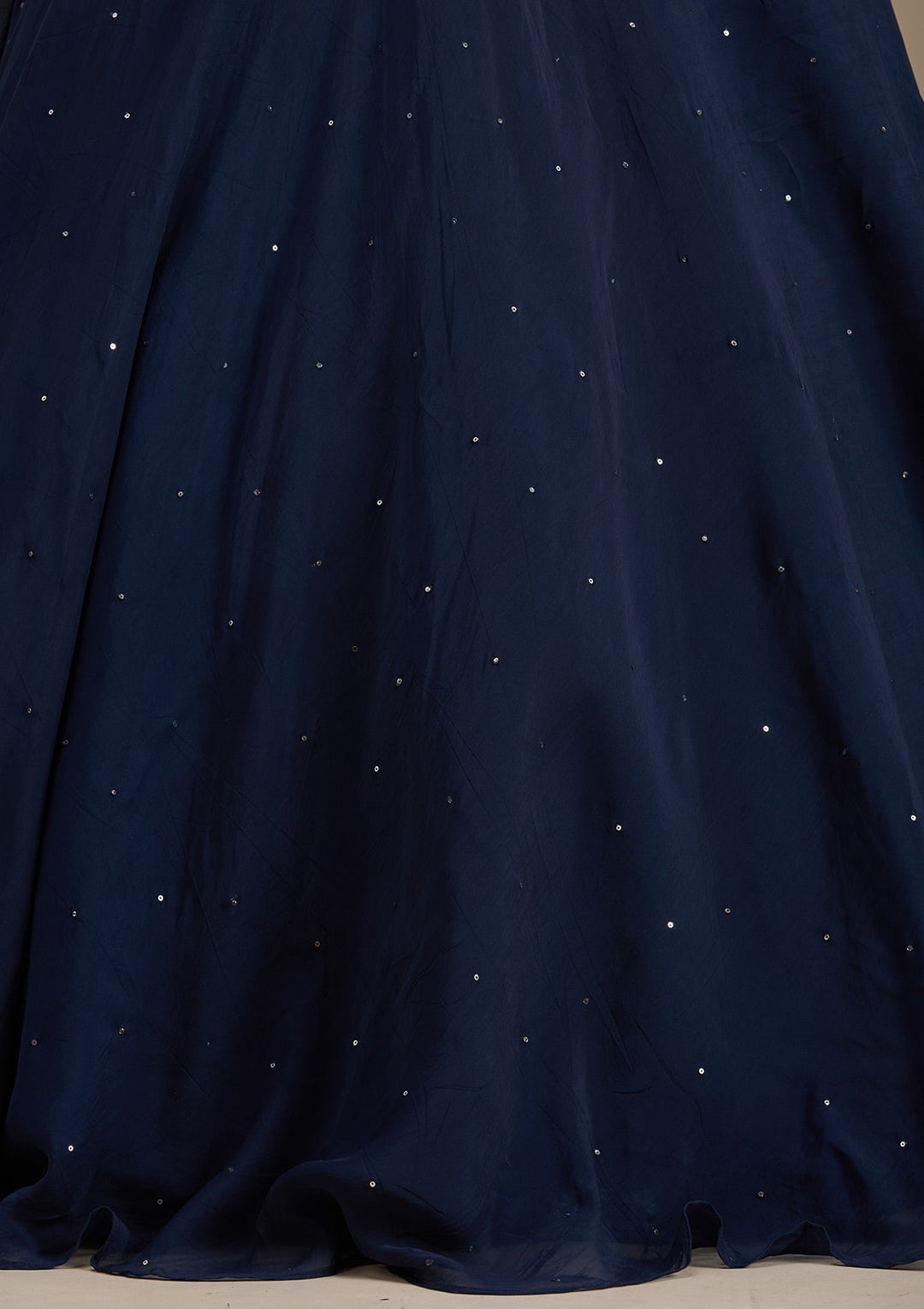 Navy Blue Zardosi Tissue Readymade Lehenga-koskii