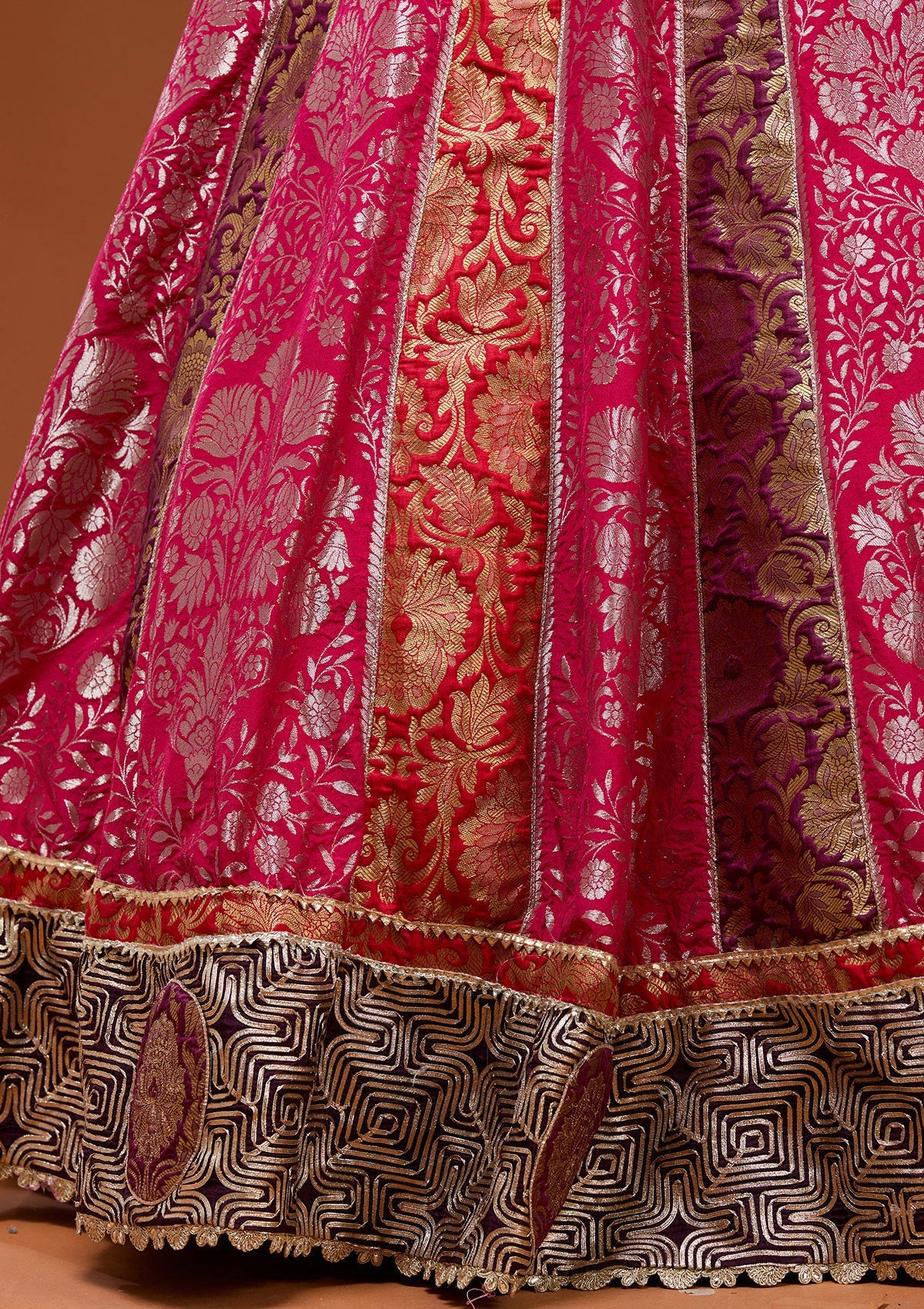Pink Zardosi Brocade Readymade Lehenga_Koskii