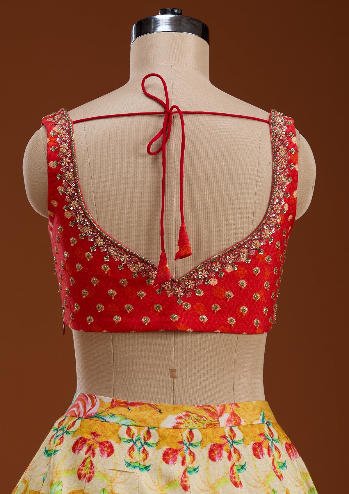 Mustard Cutdana Raw Silk Readymade Lehenga-koskii