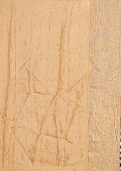 Peach Threadwork Banarasi Readymade Lehenga-koskii