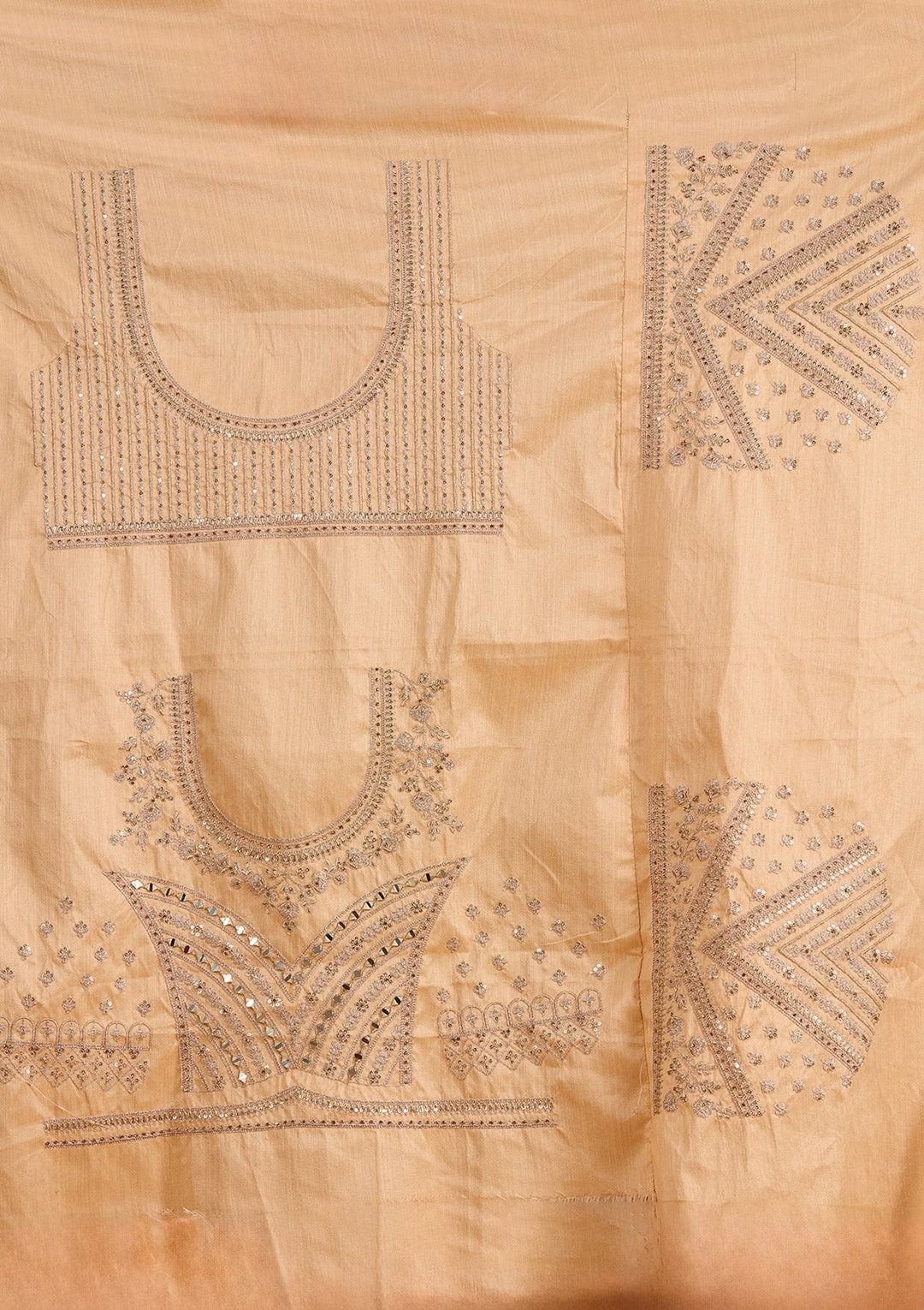 Peach Threadwork Banarasi Readymade Lehenga-koskii