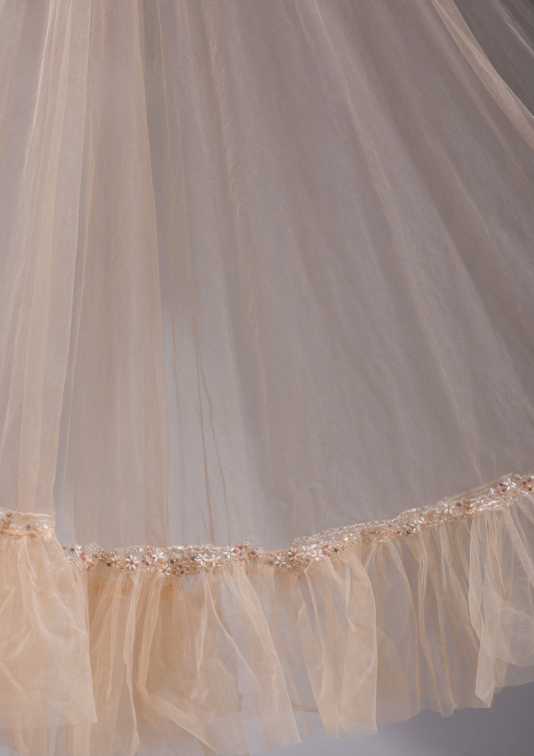 Peach Cutdana Imported Fabric Readymade Lehenga-koskii