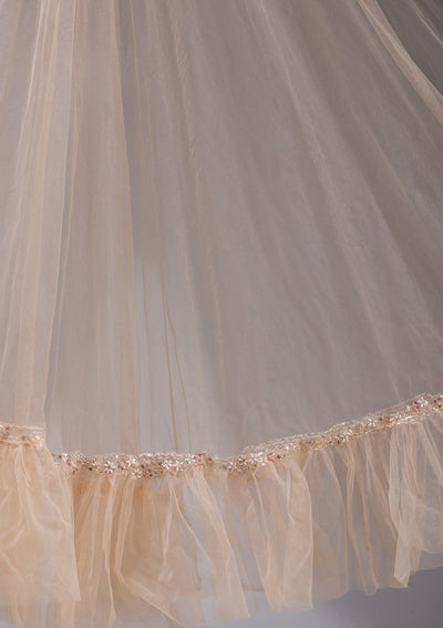 Peach Cutdana Imported Fabric Readymade Lehenga-koskii