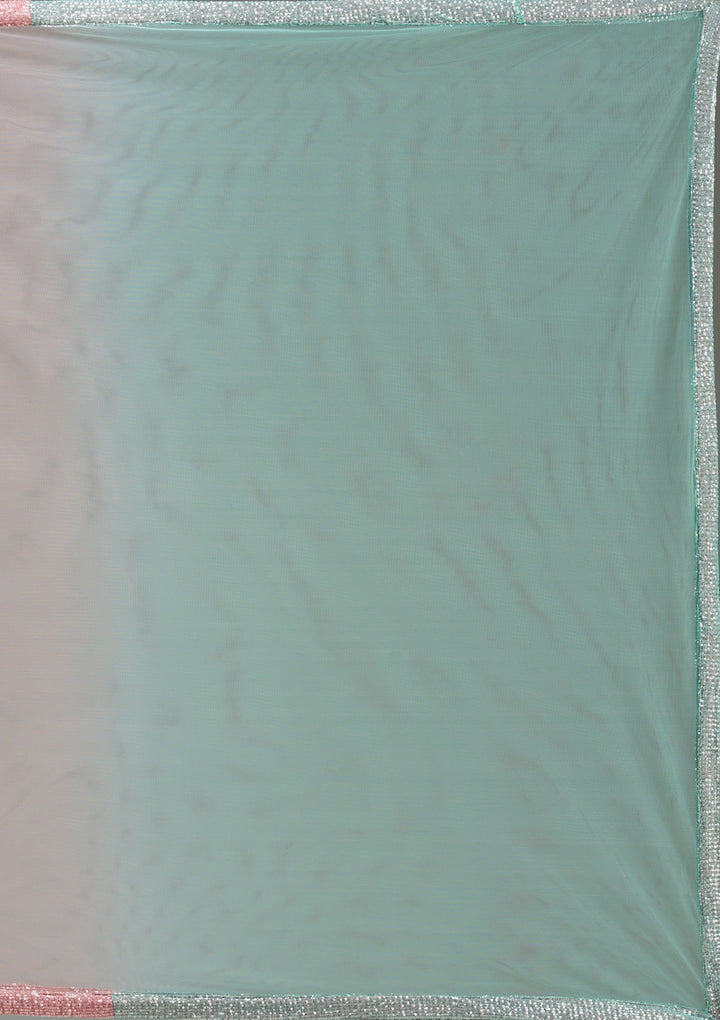 Sea Green Cutdana Imported Fabric Readymade Lehenga-Koskii