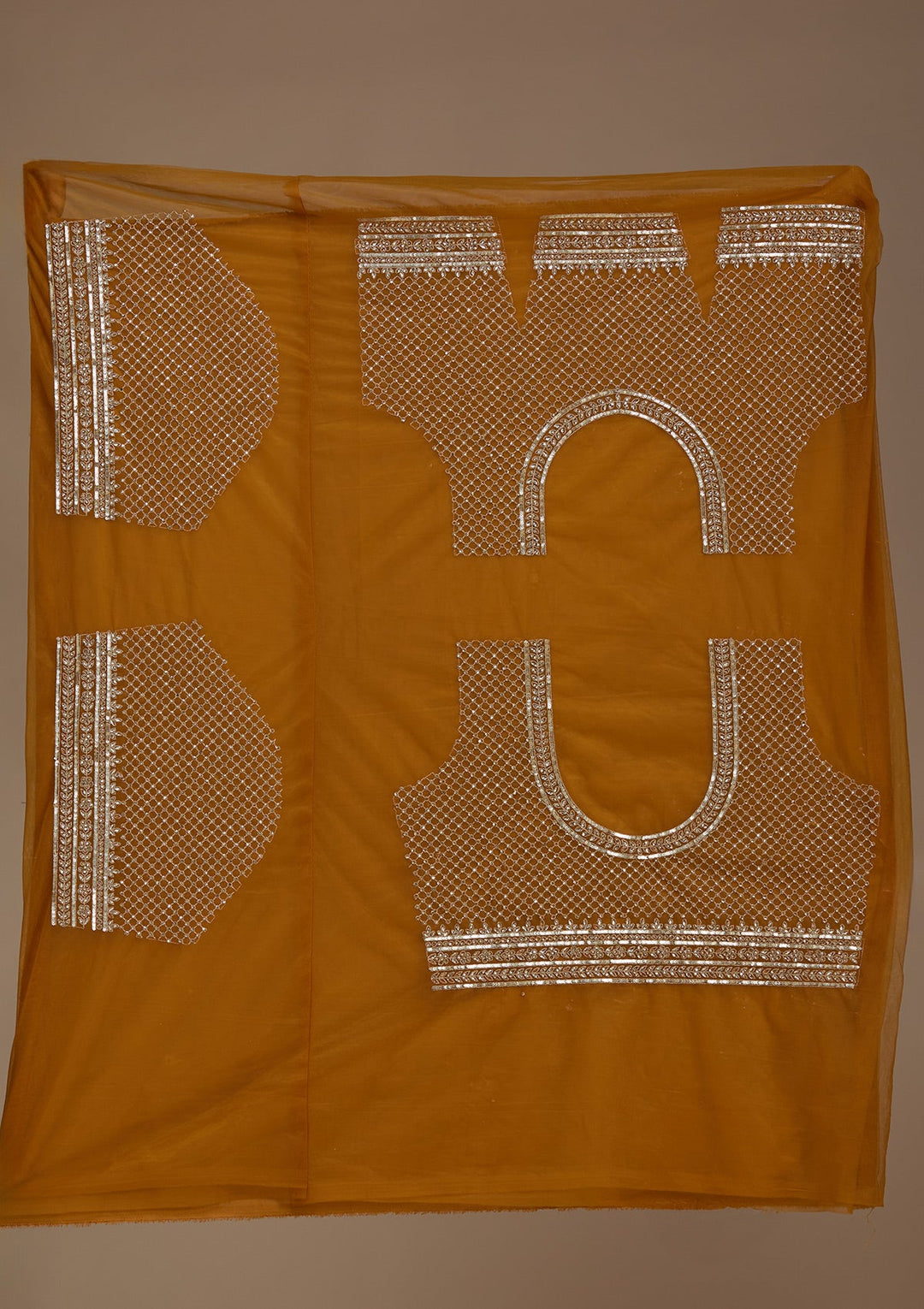 Mustard Zariwork Net Semi-Stitched Lehenga-koskii