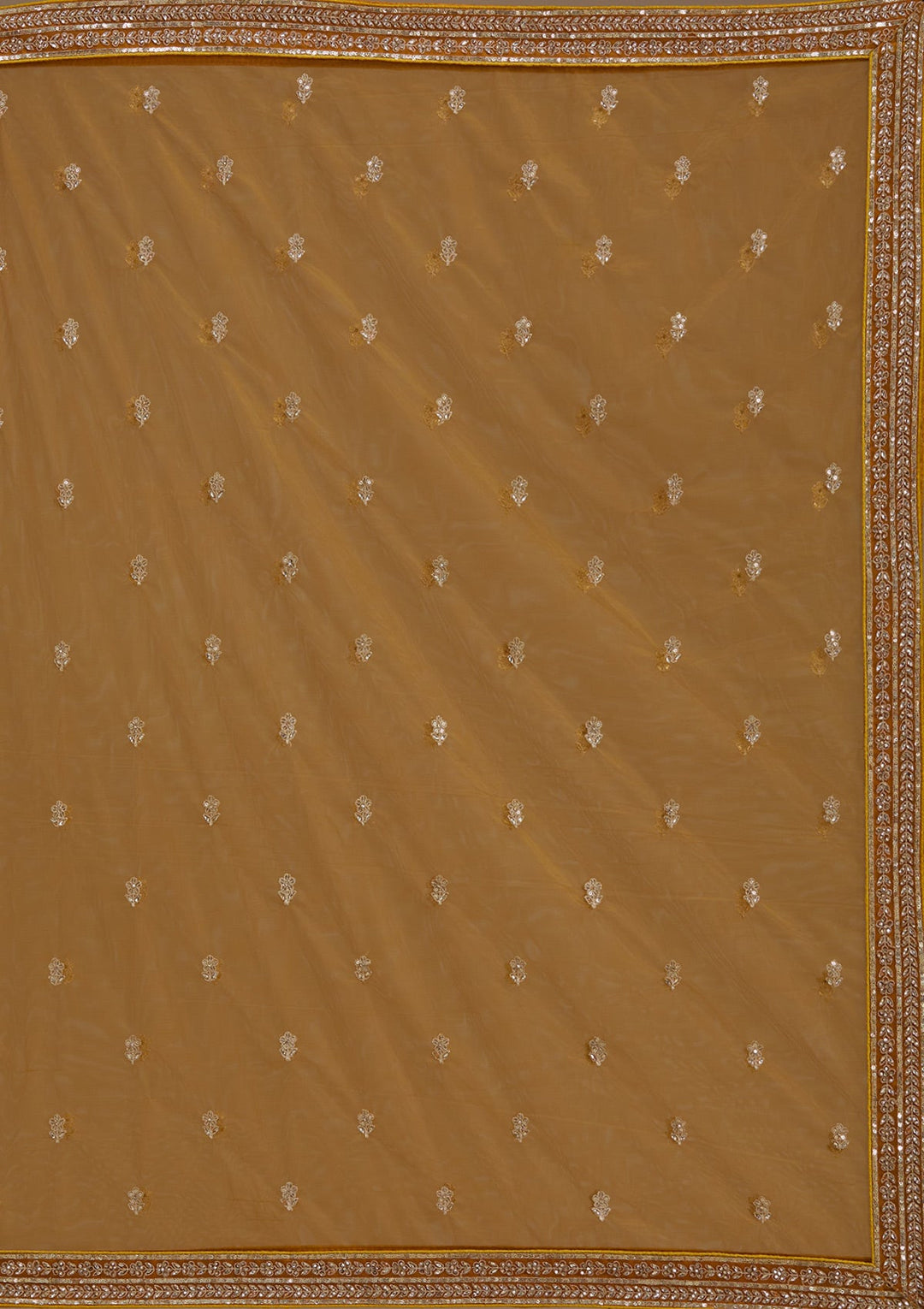 Mustard Zariwork Net Semi-Stitched Lehenga-koskii