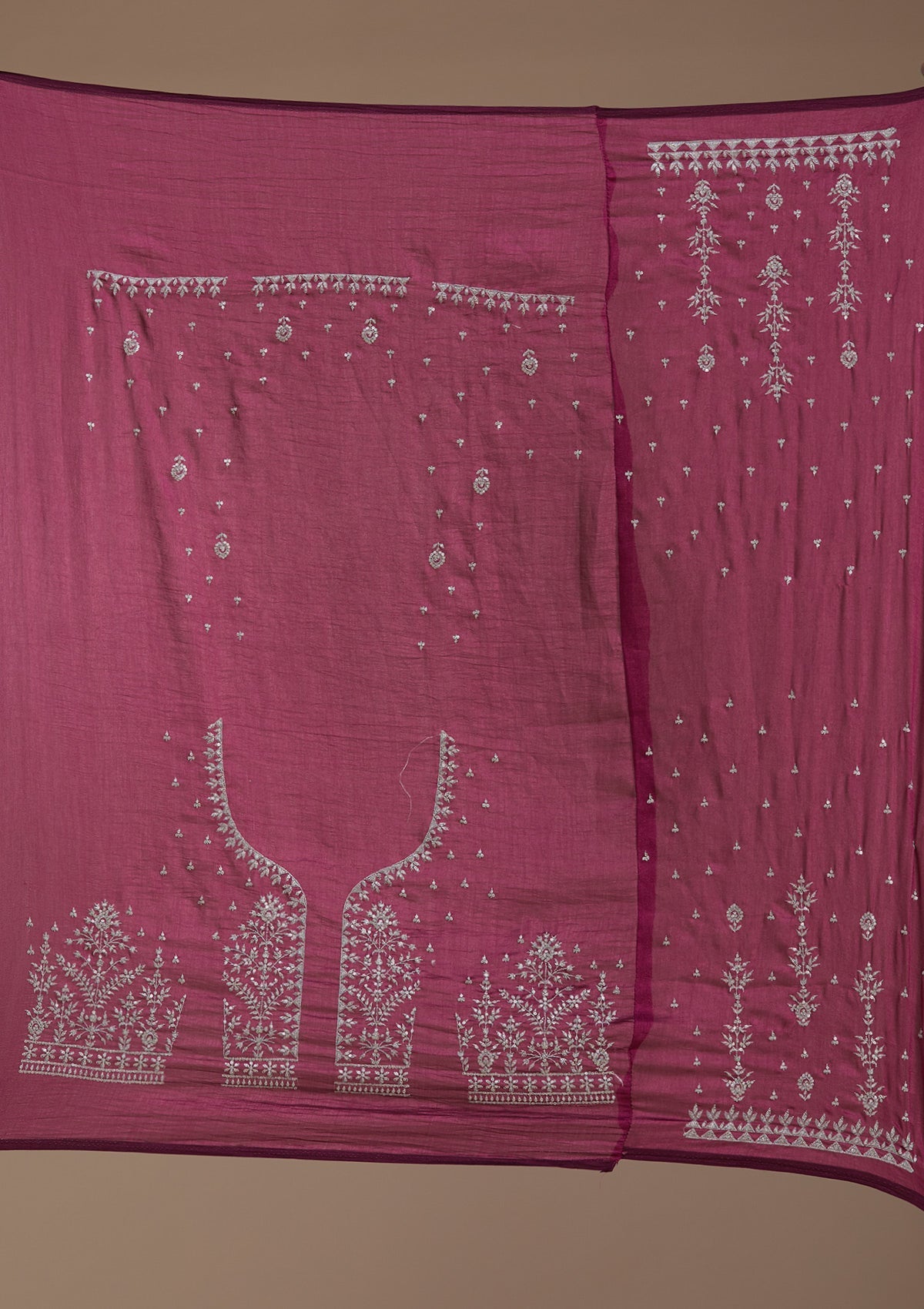 Purple Zariwork Net Semi-Stitched Lehenga-koskii