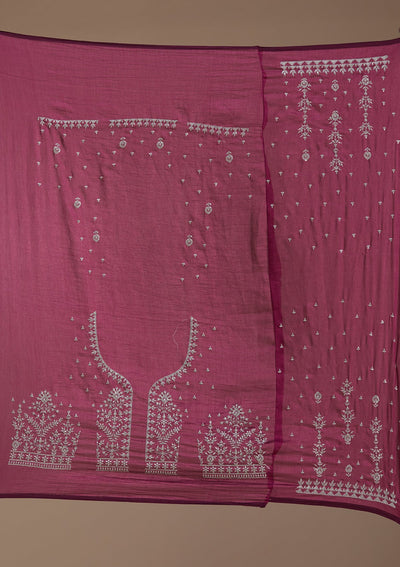 Purple Zariwork Net Semi-Stitched Lehenga-koskii