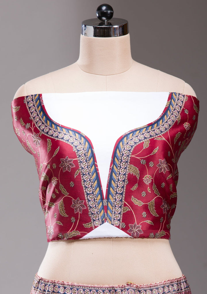 Multi Swarovski Raw Silk Readymade Lehenga-koskii