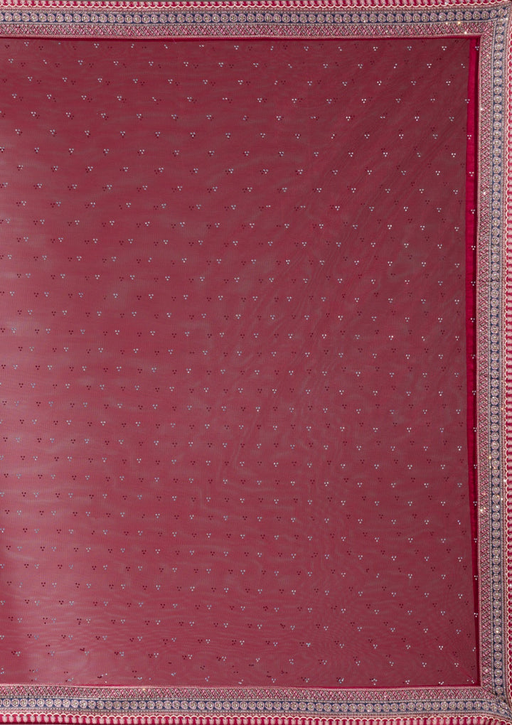 Multi Swarovski Raw Silk Readymade Lehenga-koskii