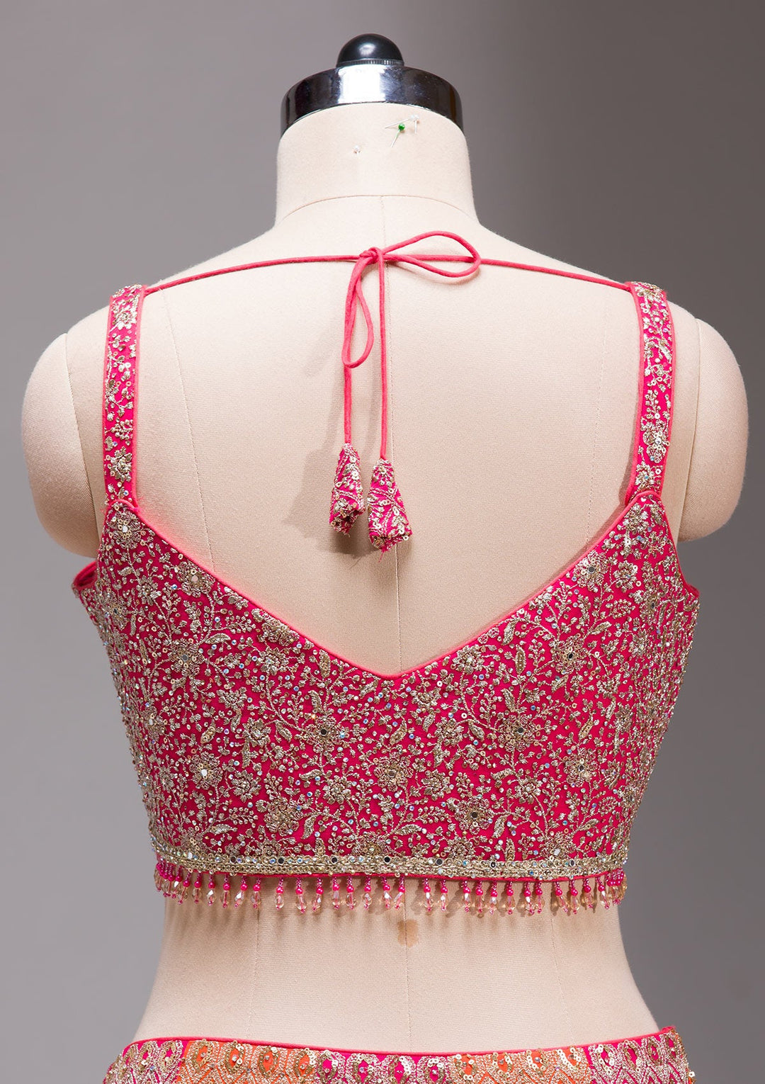Rani Pink Zariwork Georgette Readymade Lehenga-koskii