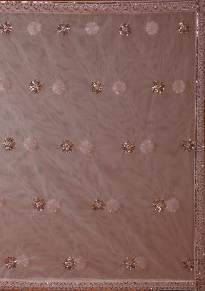 Baby Pink Cutdana Net Readymade Lehenga_Koskii