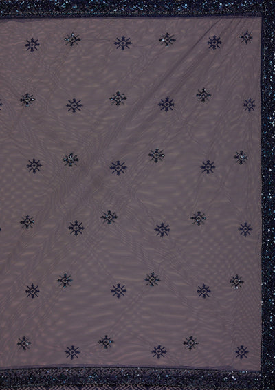 Navy Blue Cutdana Net Readymade Lehenga-Koskii