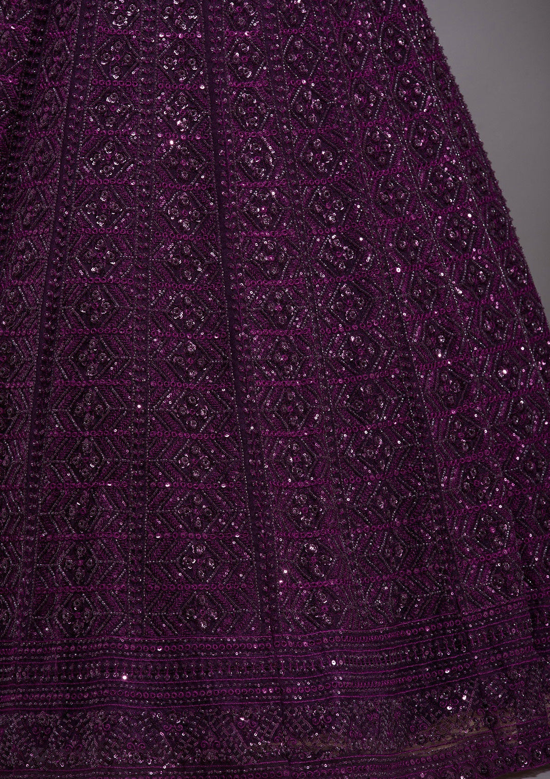 Wine Cutdana Net Readymade Lehenga-koskii