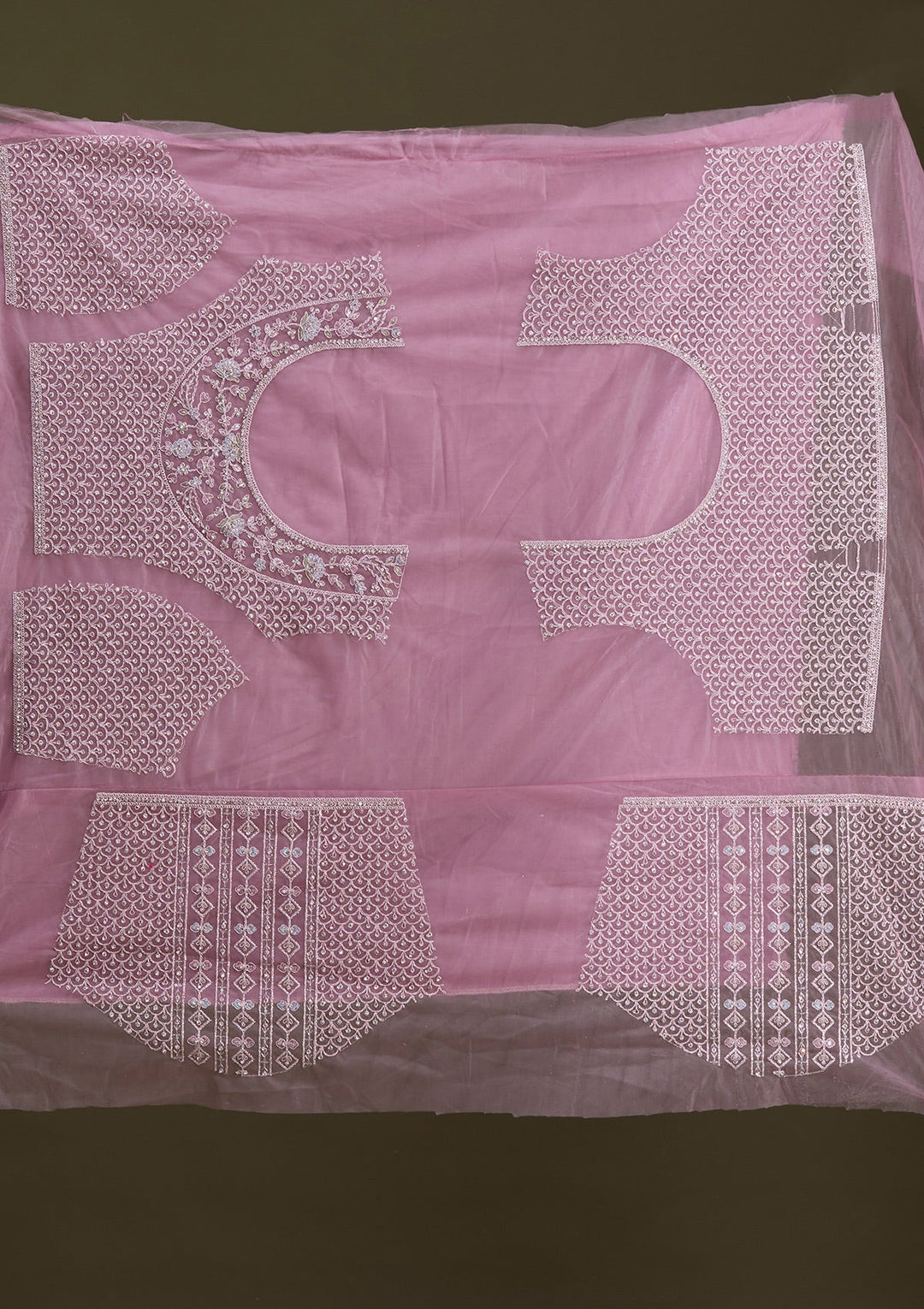 Lavender Zariwork Net Readymade Lehenga-Koskii