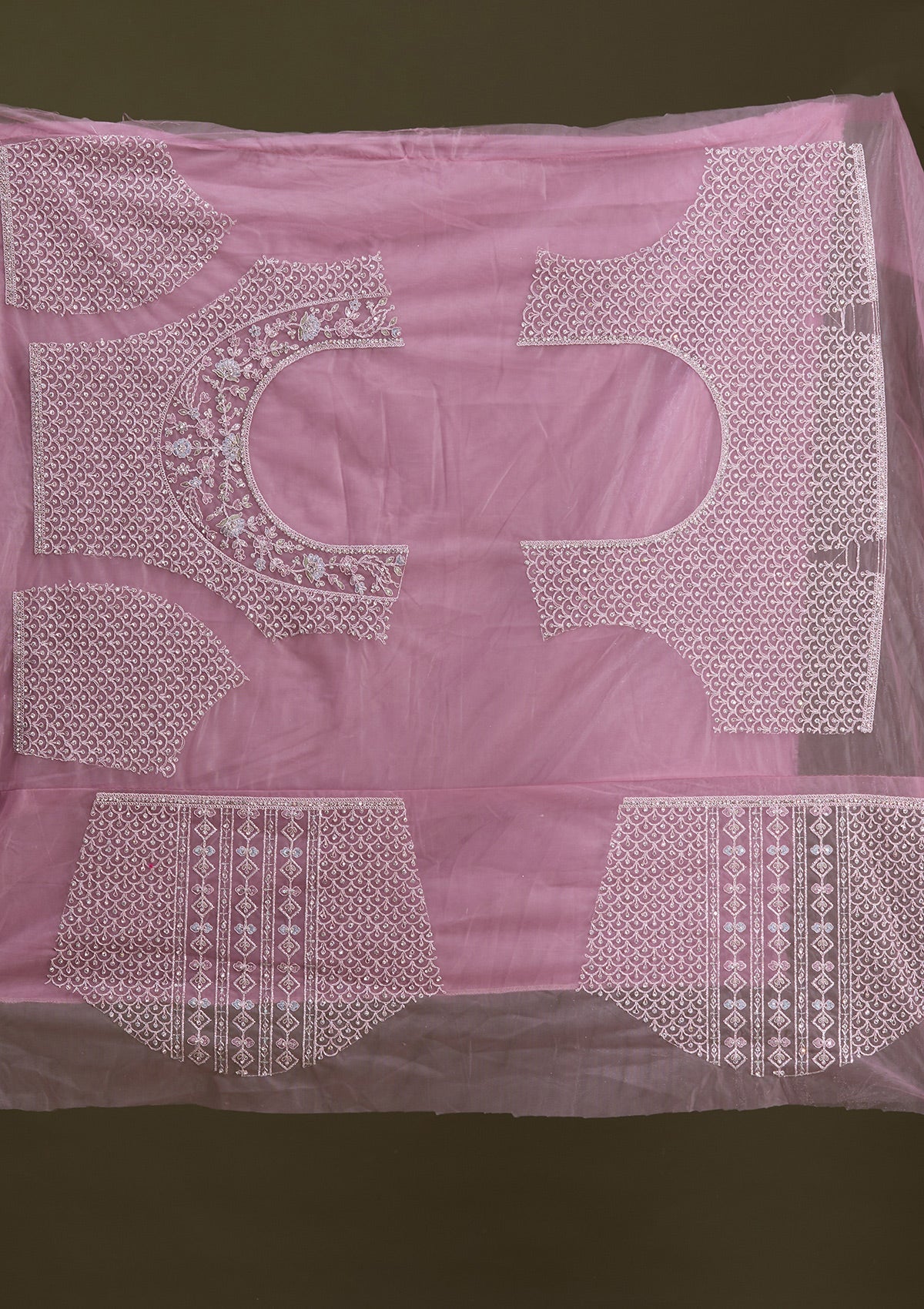 Lavender Zariwork Net Readymade Lehenga-Koskii