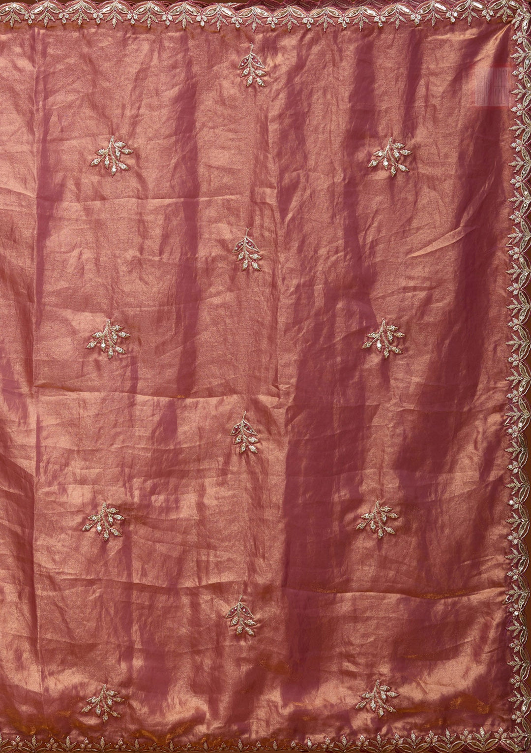 Cream Cording Semi Crepe Readymade Lehenga_Koskii
