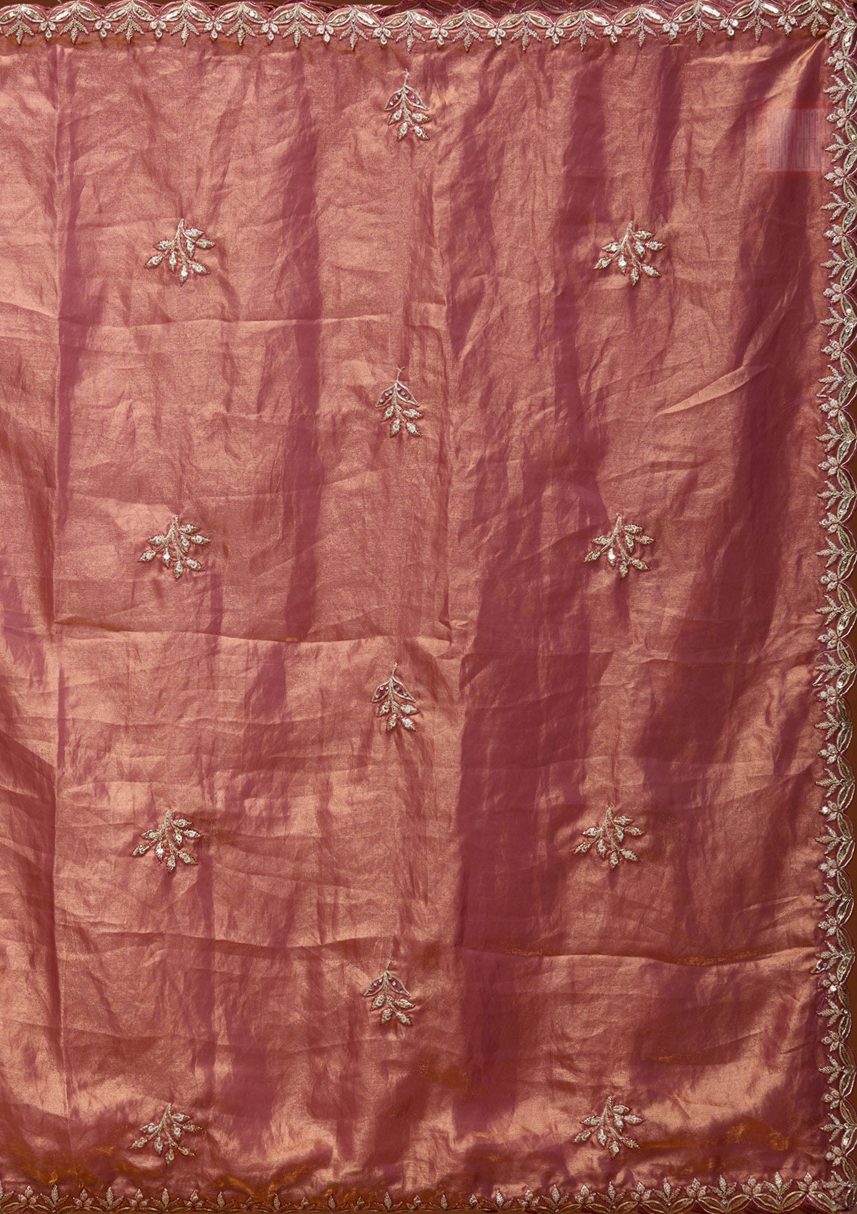 Cream Cording Semi Crepe Readymade Lehenga_Koskii