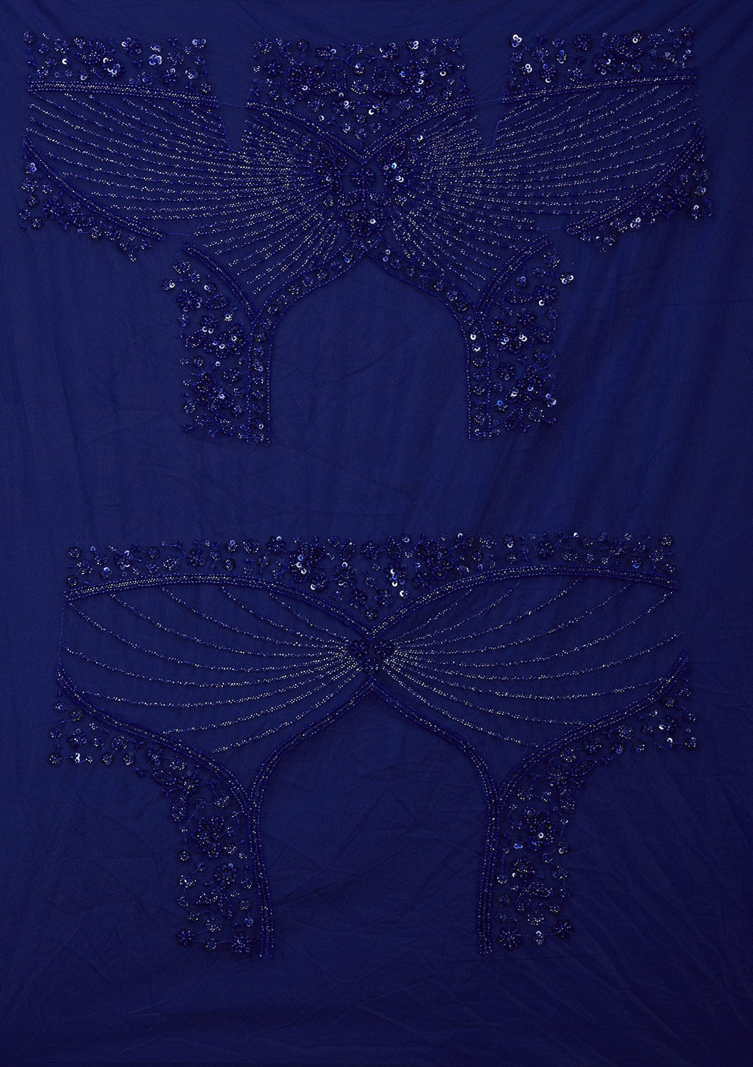 Royal Blue Sequins Net Readymade Lehenga_Koskii