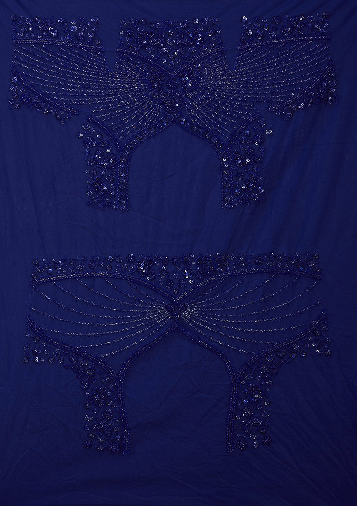 Royal Blue Sequins Net Readymade Lehenga_Koskii