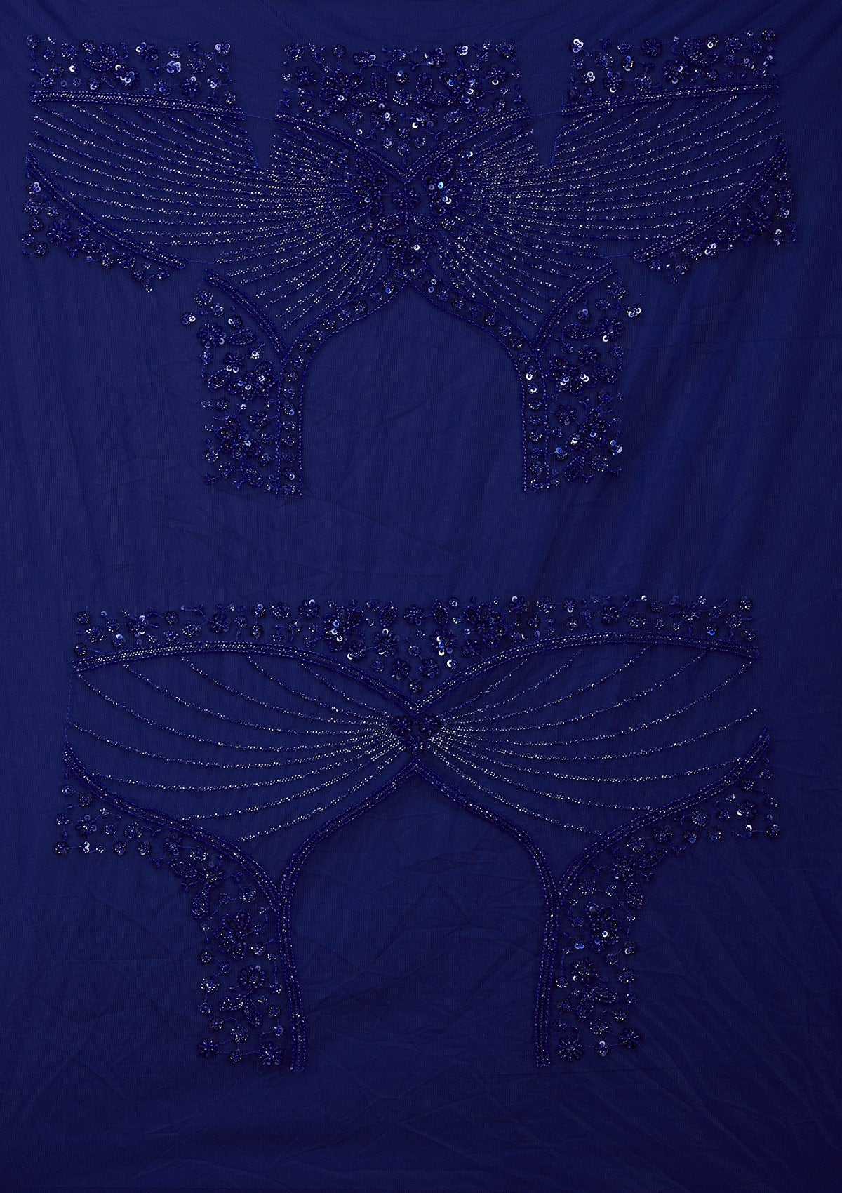 Royal Blue Sequins Net Readymade Lehenga_Koskii