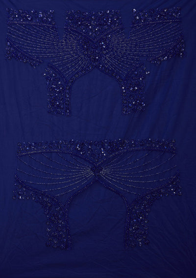 Royal Blue Sequins Net Readymade Lehenga_Koskii