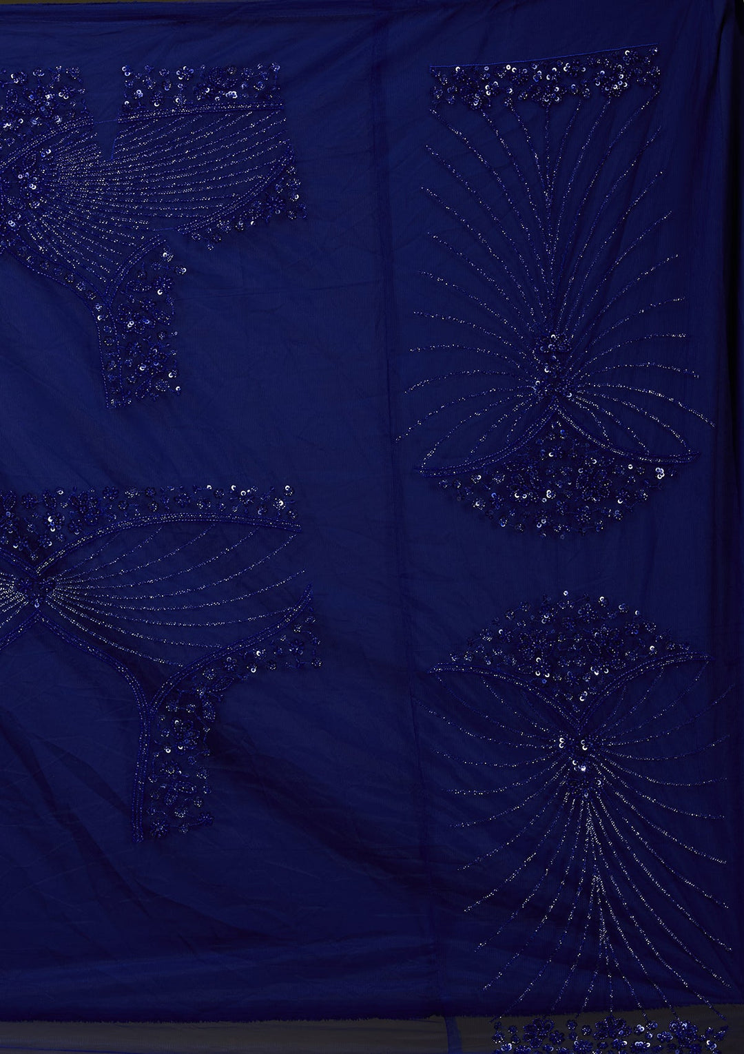 Royal Blue Sequins Net Readymade Lehenga_Koskii