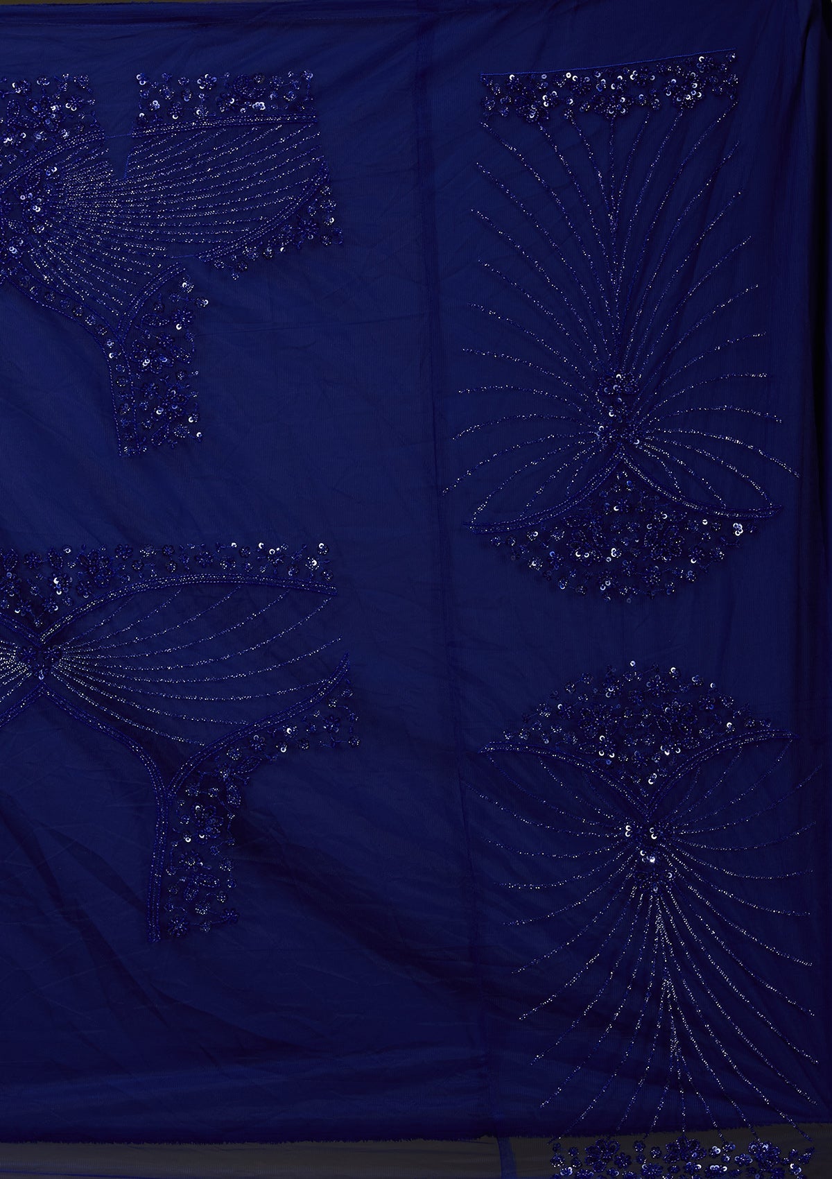 Royal Blue Sequins Net Readymade Lehenga_Koskii