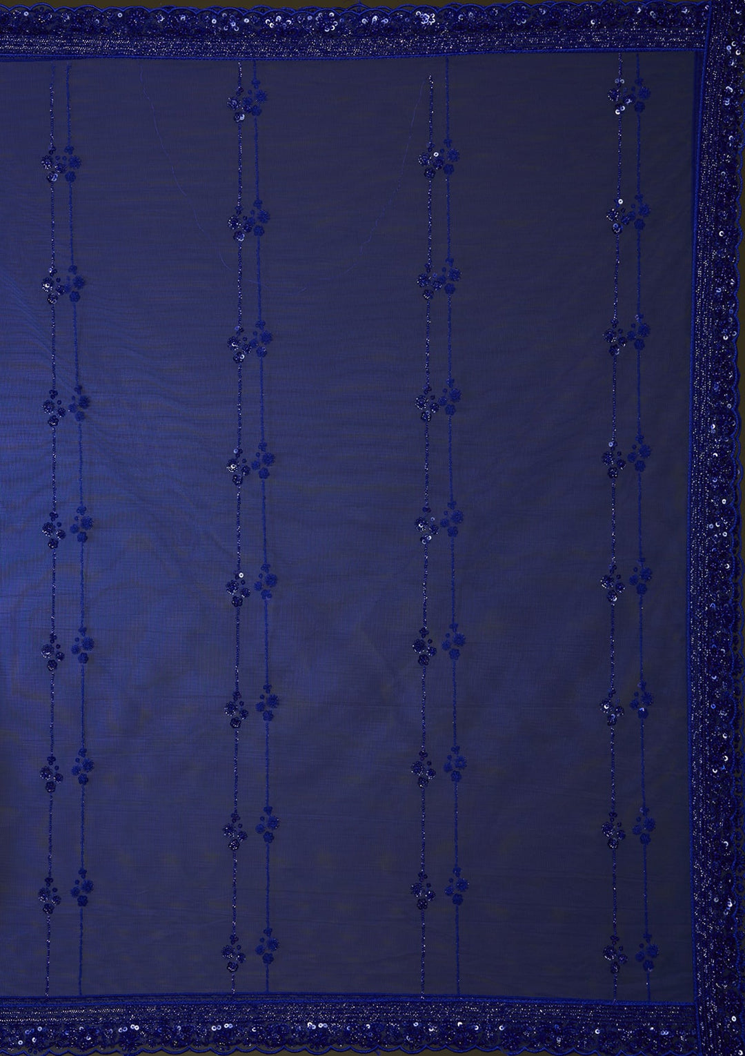 Royal Blue Sequins Net Readymade Lehenga_Koskii