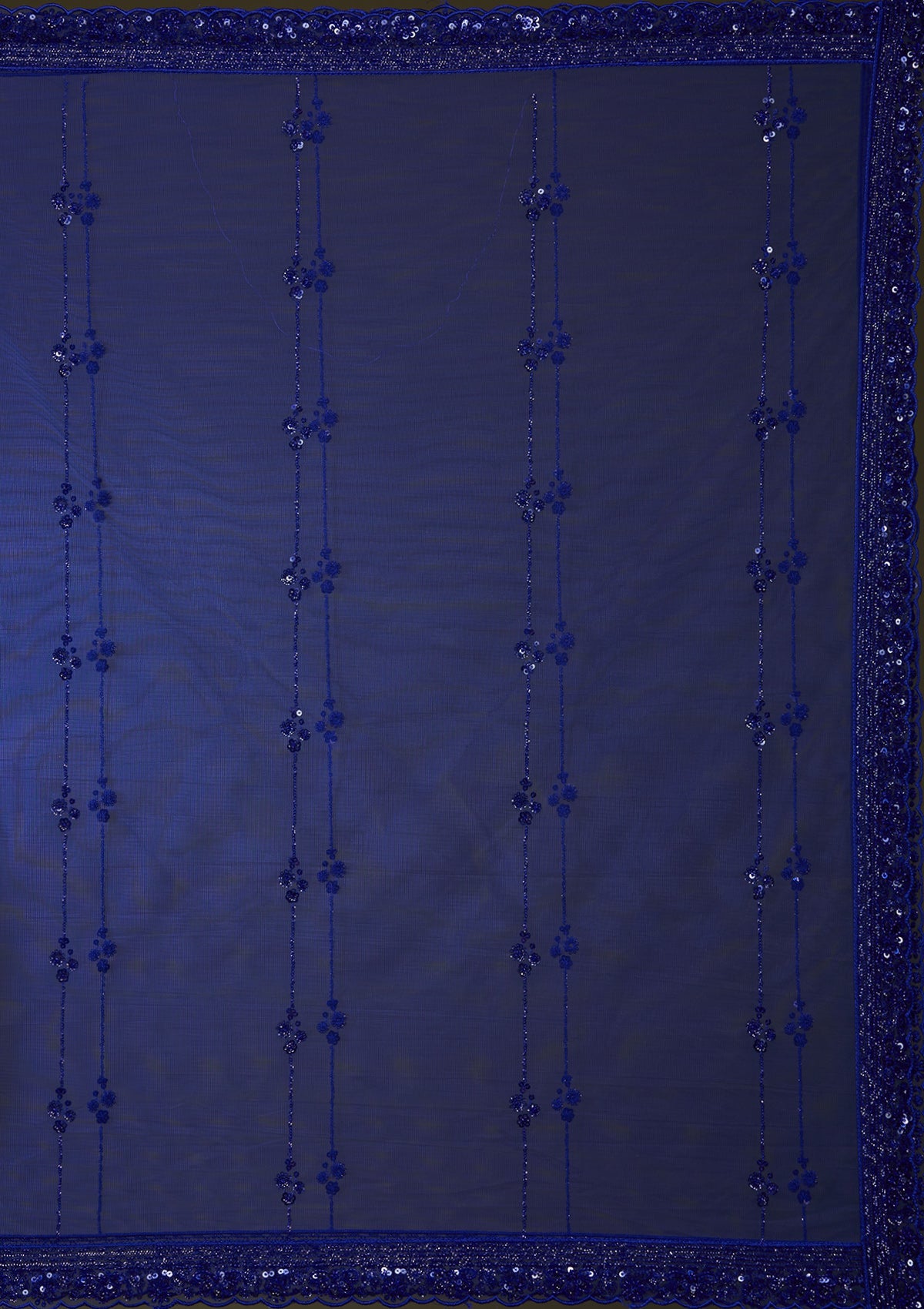 Royal Blue Sequins Net Readymade Lehenga_Koskii