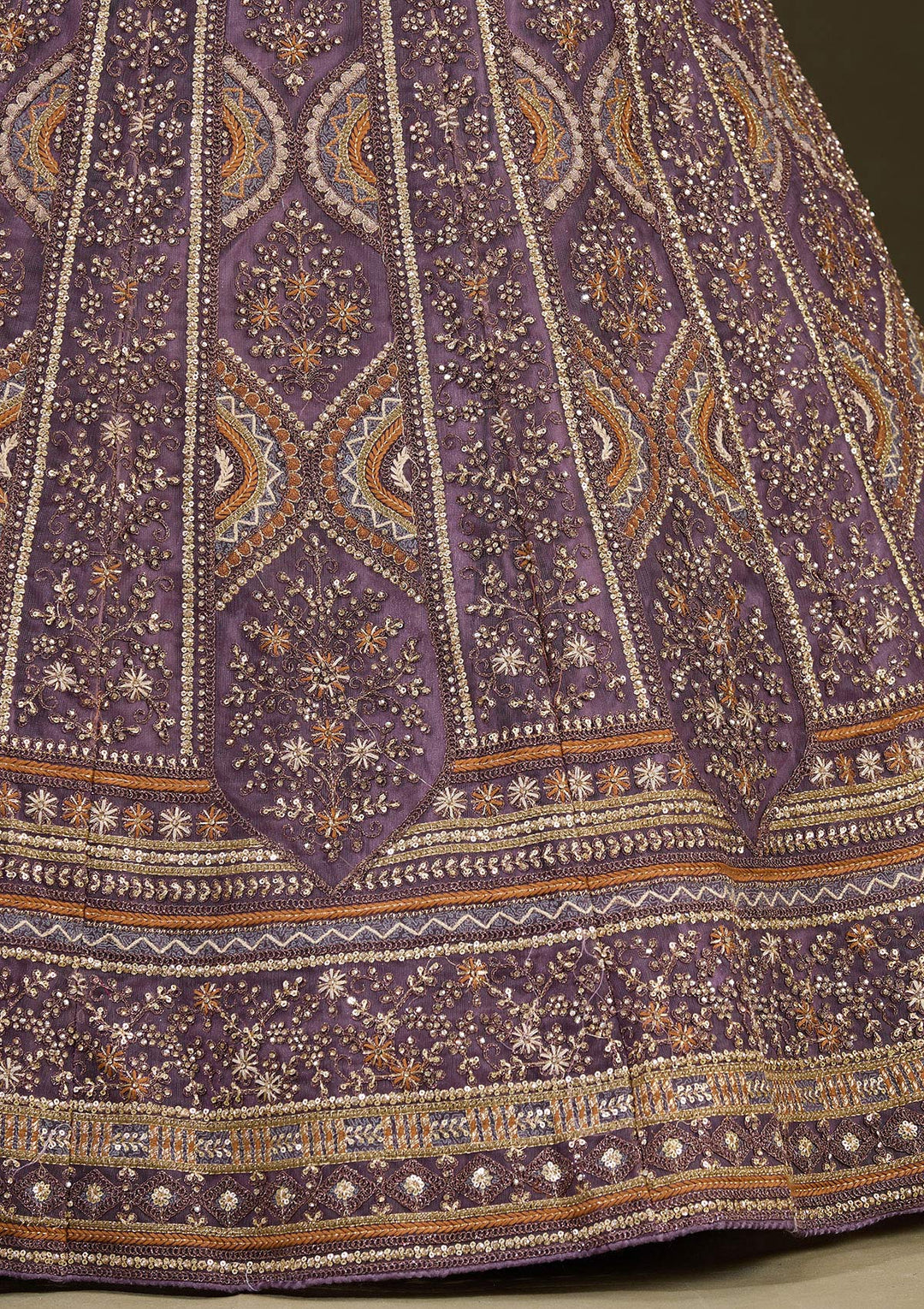 Lavender Cording Net Readymade Lehenga-Koskii