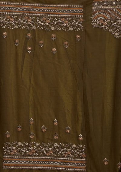 Mehendi Cording Net Readymade Lehenga-Koskii