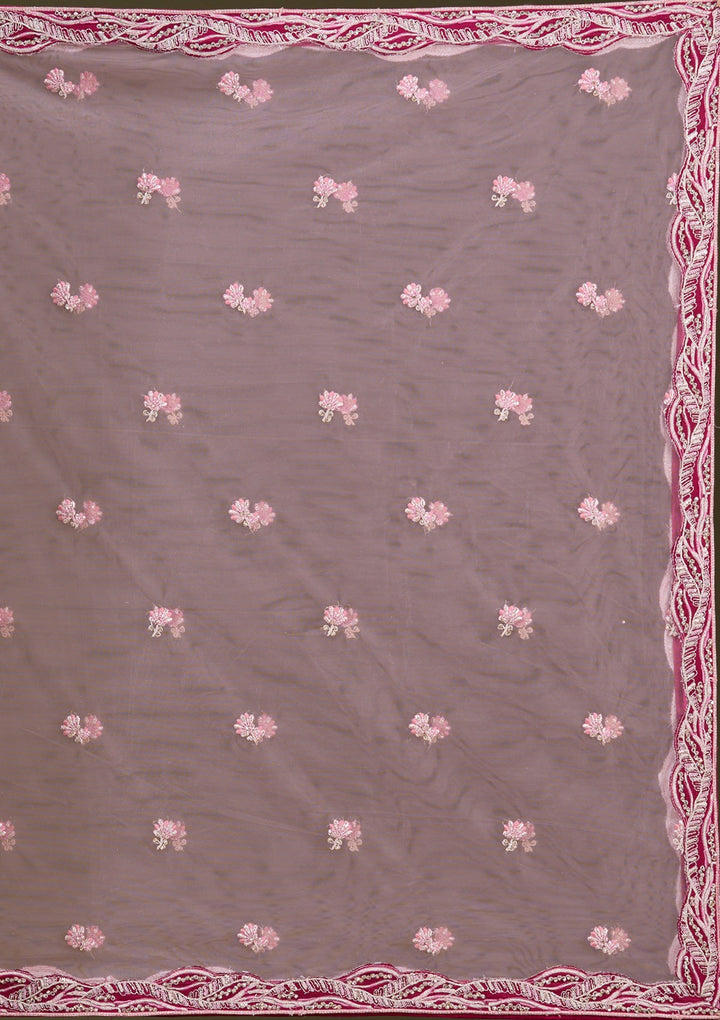 Maroon Cording Raw Silk Readymade Lehenga-Koskii